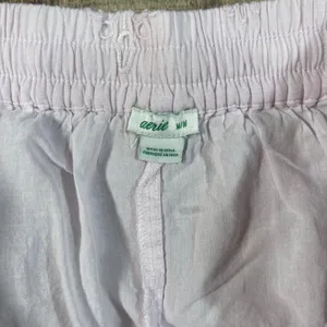Aerie Light Pink Cotton Eyelet Ruffle Mini Skirt Elastic Waist Medium M Boho thumbnail 3