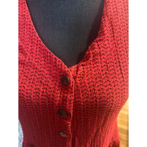 A.K.A Red Black Sleeveless Maxi Dress S Vintage Boho Gothic thumbnail 3