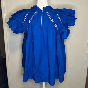 Tuckernuck Sea New York Aqua Paco Solid Flutter Sleeve Top NWT Size Small thumbnail 11