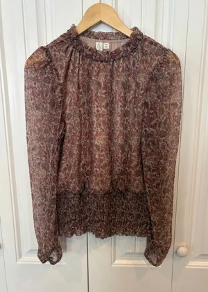 Joie Pink Floral‎ Blouse Size Medium thumbnail 1