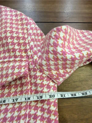 TCEC Pink Tweed Houndstooth Blazer Jacket & Skort Shorts Set Metallic Gold M thumbnail 11