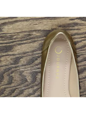 NWT Journee Collection Women's Comfort Kavn Dress Flats KAVN-WD Gold Yellow 7.5W thumbnail 9