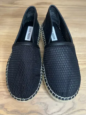 Steve Madden Baywalk Black Mesh Espadrille Platform Flat thumbnail 7