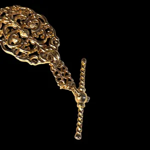 Liz Claiborne 1988 Vintage Gold Ornate Filigree Concho Metal Chain Belt 31-37” thumbnail 3
