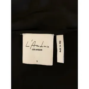 L'Academie‎ Los Angeles Sleeveless Surplice Wrap Blouse Black V Neck Small thumbnail 3