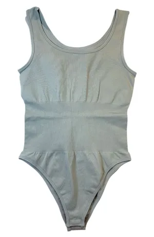 Shapewear Bodysuit Sleeveless Tank Top Gray Women’s size large NEW thumbnail 1