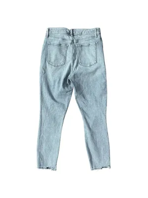 Abercrombie & Fitch Curve Love High Rise Straight Leg Distressed Jeans Sz 29/8R thumbnail 2