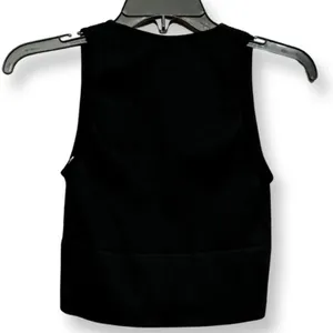 Priceless Crop Top Ribbed Texture V-Neckline Sleeveless Form Fitting Black W S/M thumbnail 4