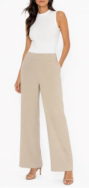 Giorgio Armani Vintage beige wide leg trousers thumbnail 1