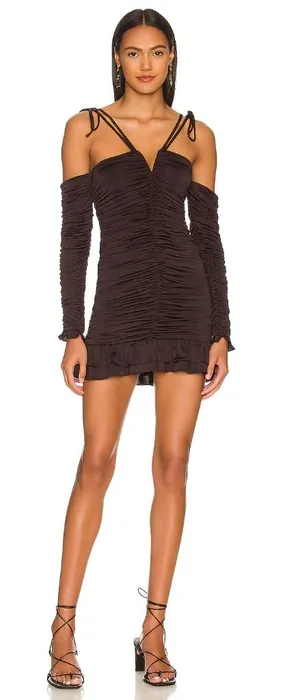 Lovers and Friends Elaine Mini Dress in Brown thumbnail 1