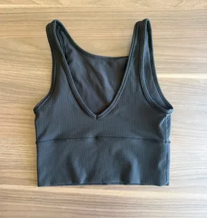 lululemon athletica Black Ribbed Crop Tank thumbnail 5