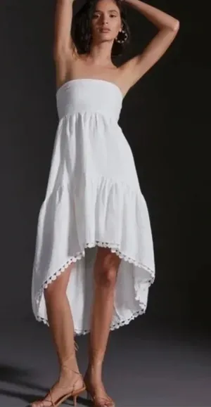 Maeve NEW WITH TAGSHigh Low Strapless Midi Dress medium boho‎ bridal wedding thumbnail 1