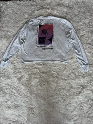 ZARA White Graphic Long Sleeve Shirt Size M thumbnail 2