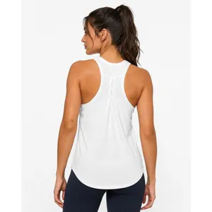 Lululemon Love Tank *Pleated Light Gray/White Women's 4 Athletic Racerback READ thumbnail 2
