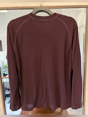 Carhartt Women Force Midweight Waffle Base Layer Shirt Size LARGE Maroon thumbnail 4