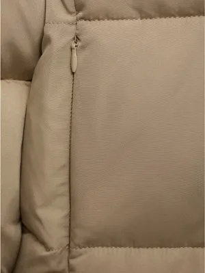 Mango Midi Quilted Anorak with Hood NWT Beige XS thumbnail 4
