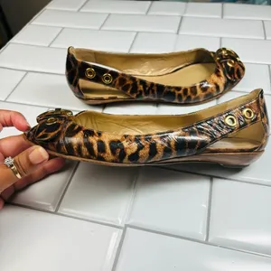 Stuart weitzman chitchat leopard printed‎ ballets flats open toe 8M thumbnail 12