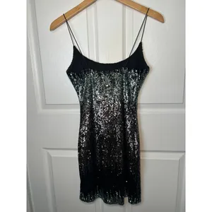 B Darlin Sequin Ombre Mini Dress Black‎ Silver Party Cocktail Small thumbnail 2