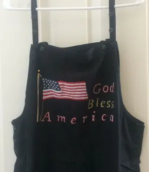 FINAL MARKDOWN NWT "God Bless America" Overalls large thumbnail 1