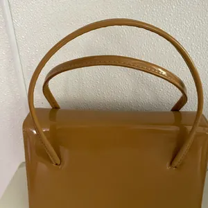 Vintage (1960's/70's) patent-leather Tan purse 10” X 3” ( See Photos) thumbnail 2