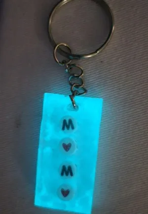 5/$25 Handmade Resin Epoxy Glow In The Dark Mama Keychain thumbnail 1