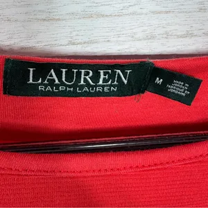 Lauren Ralph Lauren‎ Ribbed Boat Neck Short Sleeve Top Coral Orange Medium thumbnail 9