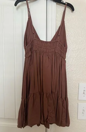 Aeropostale Brown Gathered Dress thumbnail 2