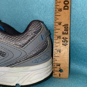 NEW BALANCE leather mesh memory foam lace up gray blue sneakers size 9.5 thumbnail 8
