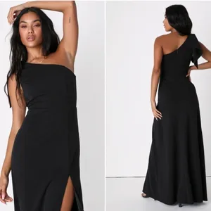 LULU's Sexy Prom Wedding Elegant Classic One Shoulder Mermaid Trumpet Maxi thumbnail 4
