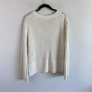 Gap Women's Relaxed‎ Crochet V-Neck Sweater Fisherman Coastal thumbnail 4