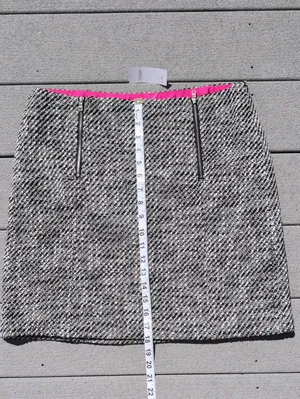 NWT LOFT Tweed Double Zipper Mini Skirt thumbnail 6