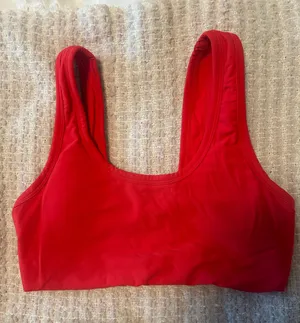Rebel Athletics The Upside Bright Red Sports Bra Scoop Neck S thumbnail 1