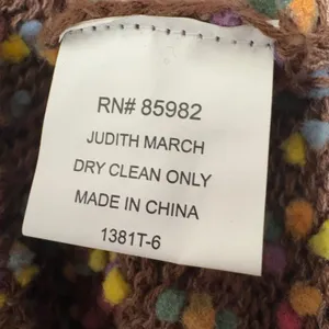 Judith‎ March Women Sweater M Brown Multicolor Popcorn Knit Boho Retro Y2K Indie thumbnail 5