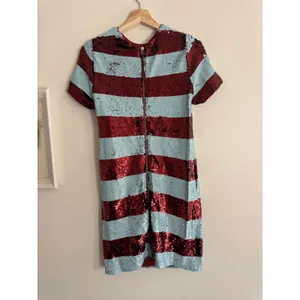 MAEVE Anthropologie Short Sleeve Sequin Striped Mini Dress Size XXS thumbnail 6