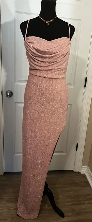 Windsor sparkly pink bridesmaid dress thumbnail 1