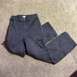 Billabong Gray Cargo Pants Wide Leg Utility Trousers‎ Womens Size 24 Charcoal thumbnail 2