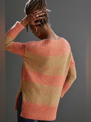 Anthropologie‎ Pilcro Rugby Tunic Sweater Orange Womens Size S thumbnail 2