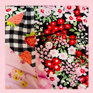 PINK VICTORIA’S SECRET Silky Pajama Shorts Patchwork Gingham Berries Floral M thumbnail 3