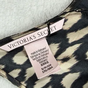 Victoria's Secret Leopard Print Satin Cami Tank Top Small Black Beige 406702-NEM thumbnail 2