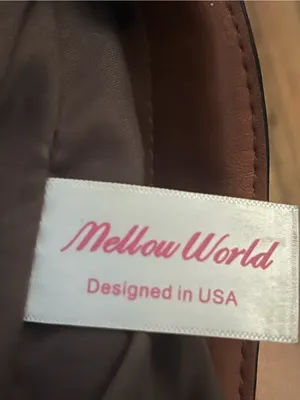 Mellow World Vegan Leather Shoulder Bag Brown Chain Trim PETA Approved thumbnail 6