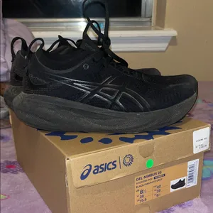 ASICS Women’s or Men’s GEL-Nimbus 25 Running Shoes - Black thumbnail 1