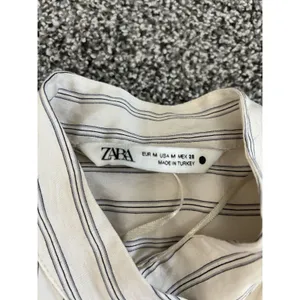 Zara Tan striped button-up long sleeve shirt M thumbnail 2
