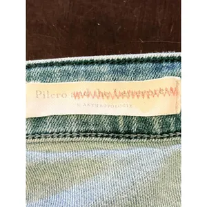 Pilcro Jeans Womens 32P Medium Wash Blue Flare Button Hem Stretch Denim thumbnail 9