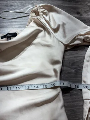 LULUS Satin Cowl Neck Long Sleeve mini dress XL thumbnail 5