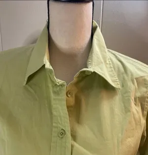 Sz S Lime Green Button Down Long Sleeve Shirt Top thumbnail 2