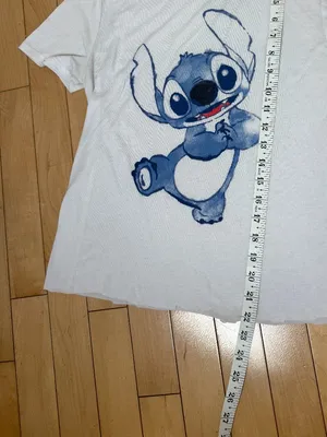 Disney Stitch T Tee Shirt Cropped Raw Hem Size Medium thumbnail 4