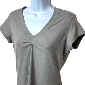REI Grey V-Neck Blouse Camping Hiking Outdoors‎ Athletic Comfort Stretch S thumbnail 3