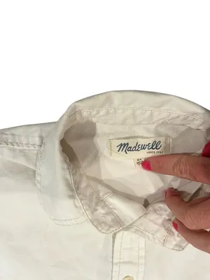 Madewell White Button-Down Tunic Shirt thumbnail 2