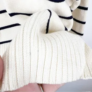 ZARA NWT Striped Crewneck Pullover Sweater S Cream Blue thumbnail 5