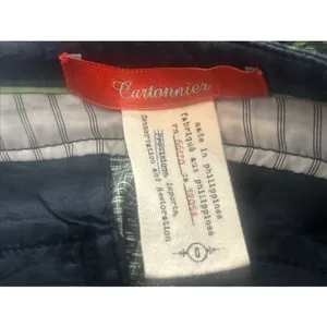 Anthropologie Cartonnier Ankle Pants Size 0 Navy Green Geometric Boho Chic Sleek thumbnail 4